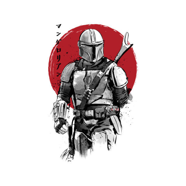 Mandalorian Bounty Hunter Sumi-e - Image 4