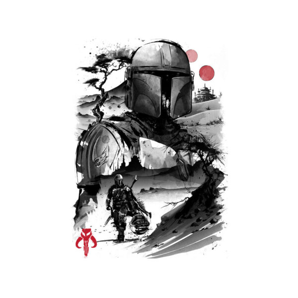 Bounty Hunter In The Desert Sumi-e - Image 4