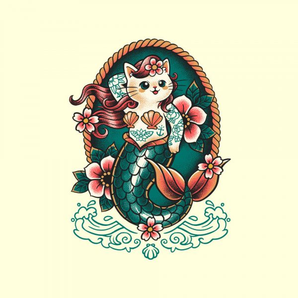 Mermaid Cat Tattoo - Image 20