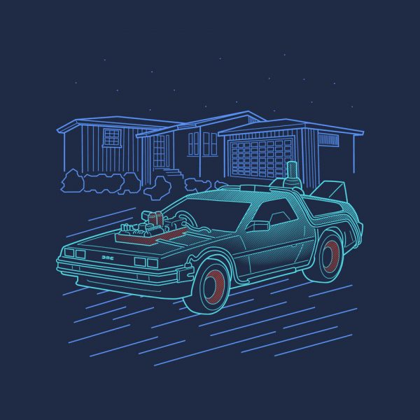 Neon Line-Art De Lorean - Image 4